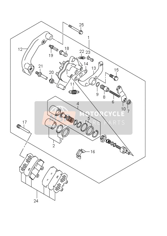 Suzuki AN650A BURGMAN EXECUTIVE 2009 Rear Caliper for a 2009 Suzuki AN650A BURGMAN EXECUTIVE